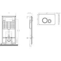 Инсталляция, , Sava Fix Slim, для унитаза, шгв 520*200*1136, цвет клавиши-хром глянцевый/хром матовый Bettoserb SET40006465