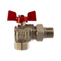 Кран шаровой IVANCI- Superior угловой с разъемным соединителем,ручка-бабочка,вну.-наруж.резьба 1"