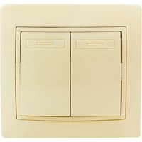Выключатель двухклавишный С/У. бежевый Jilion 9533137