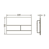 Клавиша смыва, TECE, TECEsquare II, для унитаза, шгв 220*3*150, цвет-pжавая сталь