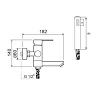 Смеситель  для ванны с душем РМС SUS124-009E Нержавеющая сталь