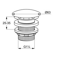 Донный клапан, Kludi, для раковин, 1 1/4", цвет-хром