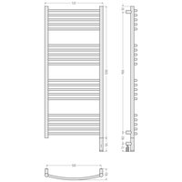 Полотенцесушитель, , Богема 3.1, выгнутая, шгв 532*102*1324, нижнее справа, МЭМ, цвет-тёмный титан муар Сунержа 15-6003-1250