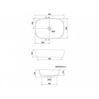 Раковина, Scarabeo Glam шгв 560*390*140 отверстия для смесителя-отсутствуют BIOKER цвет-Lava 180437BK