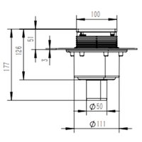 Трап, Splendy, Faith, вертикальный, DN-50, цвет решетки-хром