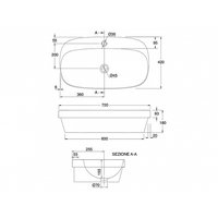 Раковина, Scarabeo Moon шгв 720*420*180 отверстия для смесителя-1 BIOKER цвет-Ardesia 551249BK