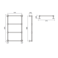 Полотенцесушитель, Cordivari, Retro, шгв 575*123*975, цвет-хром