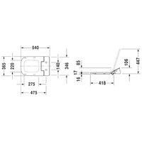 Сиденье для унитаза с функцией биде, Duravit, SensoWash® Slim, шг 365*540, белый