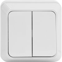 Выключатель двухклавишный О/У. белый Jilion 9533412