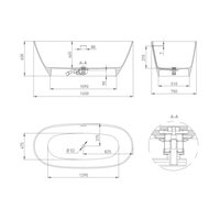 Ванна, , Sofia, шгв 1650*750*600, цвет-белый глянцевый Salini 102511G