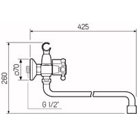 Смеситель для ванны с душем РМС SL71-140 Хром