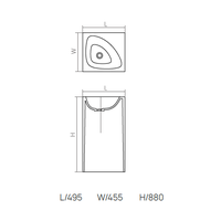 Раковина, , Pedestal Basin, шгв 495*455*880, отверстия для смесителя-отсутствуют, цвет-Dark Blue DEA Design DD2024 495 R11