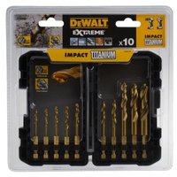 Набор DEWALT DT50050 cверл 10pcs Impact TITANIUM Drill Bit Set DT50050-QZ