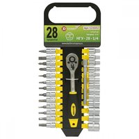 Набор головок универсальных с ключом-трещоткой Калибр НГУ-28-1/4 00000075598