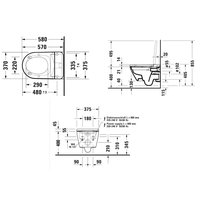 Унитаз, Duravit, SensoWash® D-Neo, подвесной, шгв 376*573*400, цвет-белый (арт. 2502092096+арт. 614700012002340)