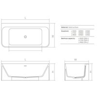 Ванна, , Modern, шгв 1800*800*560, цвет-белый матовый DEA Design DD8665 1800 18