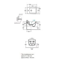 Биде, Globo STONE подвесной шгв 360*520*280 CERASLIDE BATAFORM цвет-черный матовый STS10AR