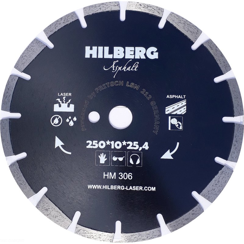 Диск алмазный отрезной 250*25,4*12 Hilberg Hard Materials Лазер асфальт Hilberg HM306
