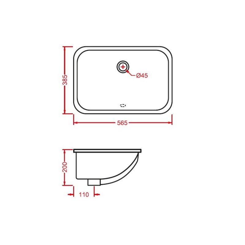 Раковина, Artceram, Washbasins, шгв 565*385*200, отверстия для смесителя-отсутствуют, цвет раковины-белый глянцевый (Glossy White, Bianco lucido)