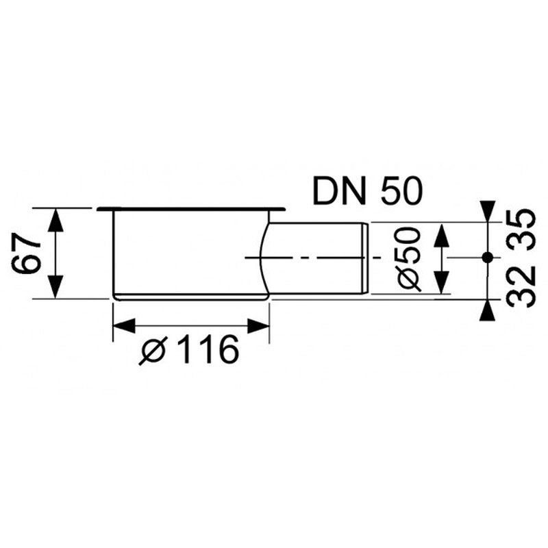 Сифон, TECE, TECEdrainline, для дренажного канала, DN50, цвет-чёрный