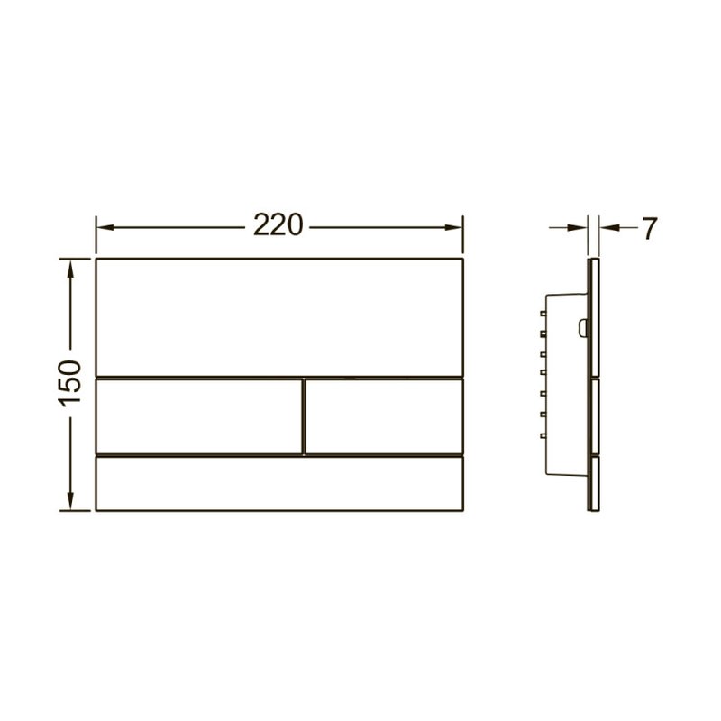 Клавиша смыва, TECE TECEsquare II для унитаза шгв 220*7*150 цвет-серый сатинированный 9240826