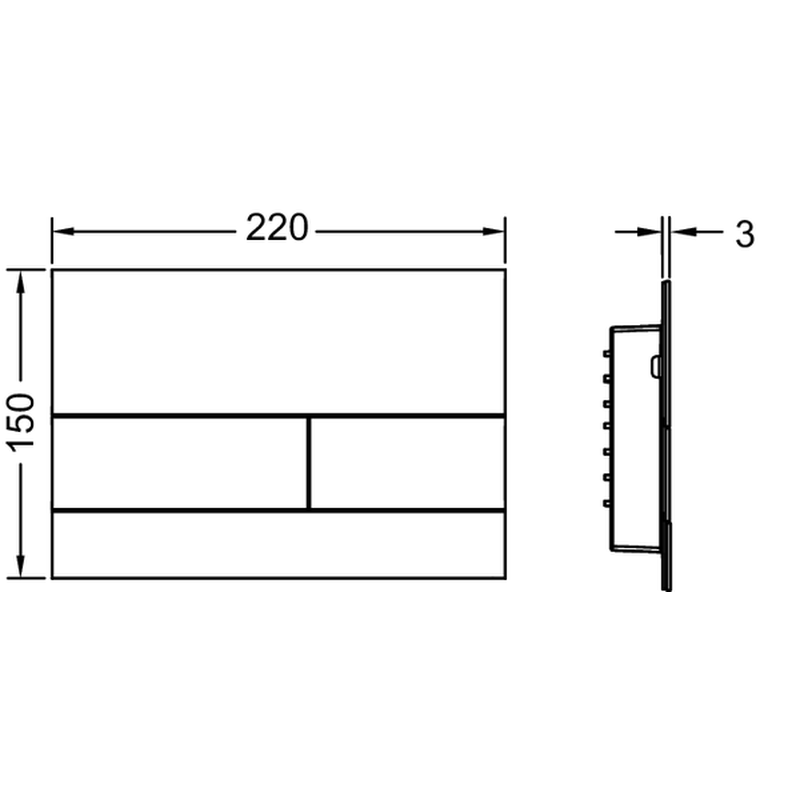 Клавиша смыва, , square II, шгв 220*30*150, цвет-черный матовый TECE 9240833