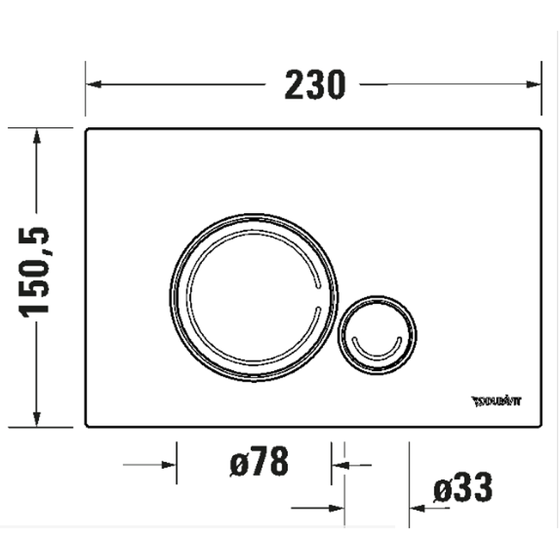 Клавиша смыва, , DuraSystem, для унитаза, шгв 230*6,5*150,5, цвет-хром Duravit WD5010021000/WF5120021010