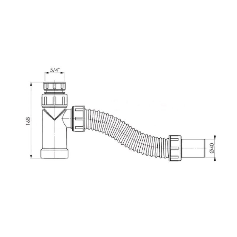 Сифон, , трубный, 5/4" х 40", полипропилен Bettoserb 125311