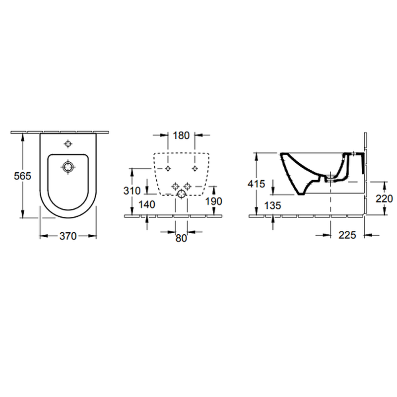 Биде подвесное, Villeroy&Boch, Subway 2.0, шгв 370*565*415, цвет-альпийский белый