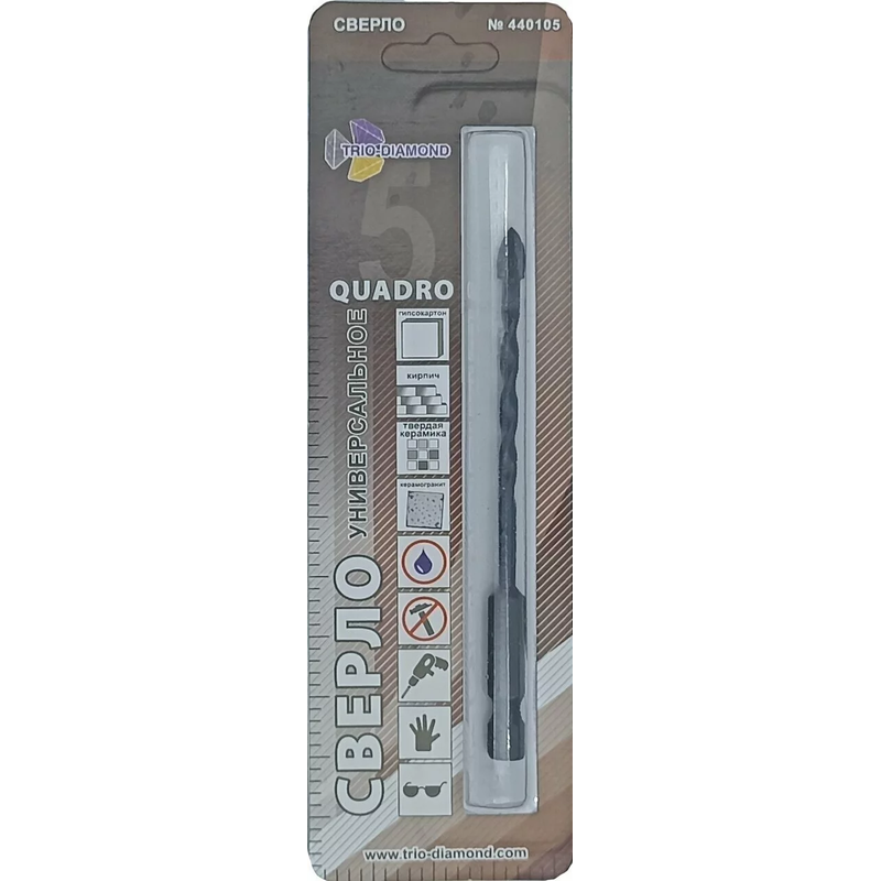 Сверло универсальное квадро 5мм Trio-Diamond 440105