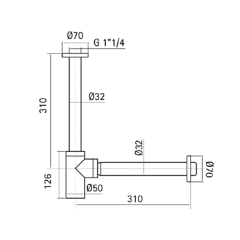 Сифон, Cisal, Xion, для раковины, цвет-нержавеющая сталь