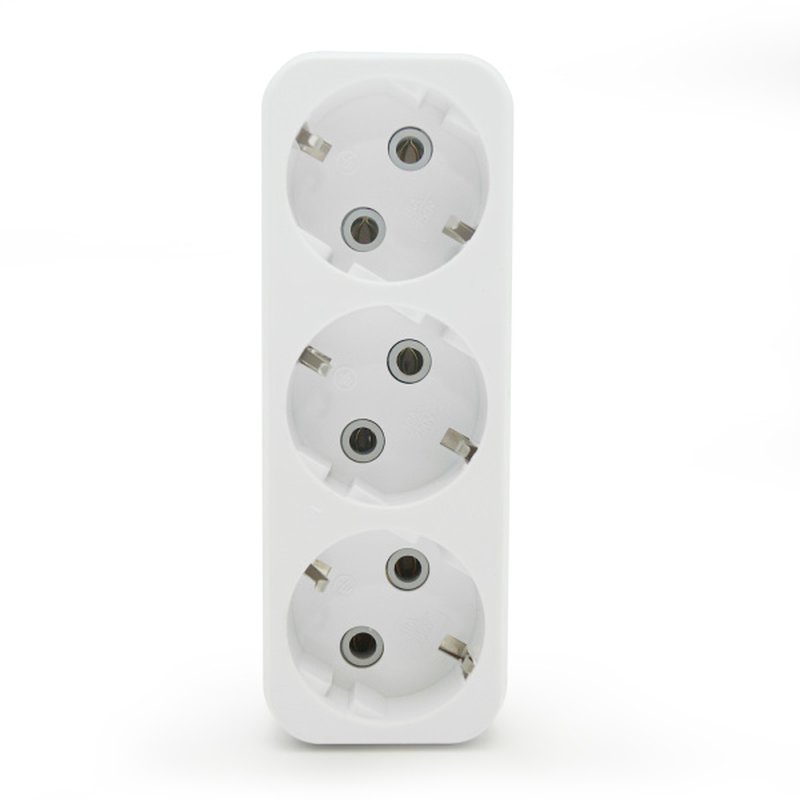 Разветвитель электрический евро (с заземлением), 3 гнезда, линия, 16А. белый Jilion 9533880