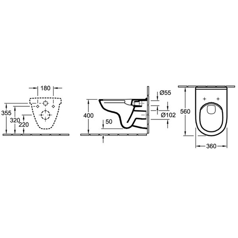 Унитаз, Villeroy&Boch, O'Novo, подвесной, шгв 360*560*400, цвет-альпийский белый