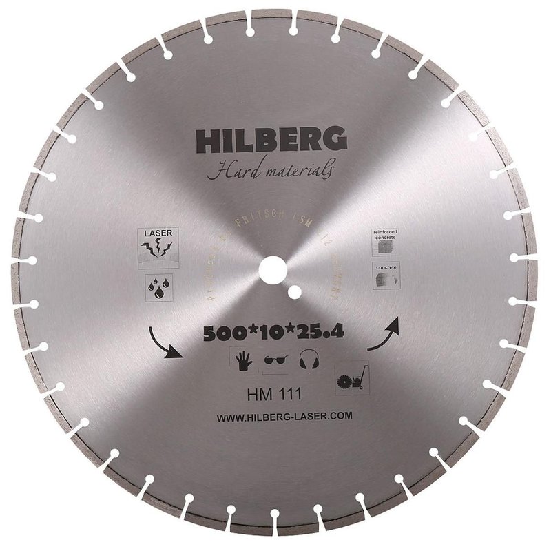 Диск алмазный отрезной 500*25,4*12 Hilberg Hard Materials Лазер Hilberg HM111