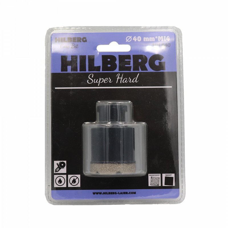Коронка алмазная 40 мм Hilberg Super Hard M14 Hilberg HH640