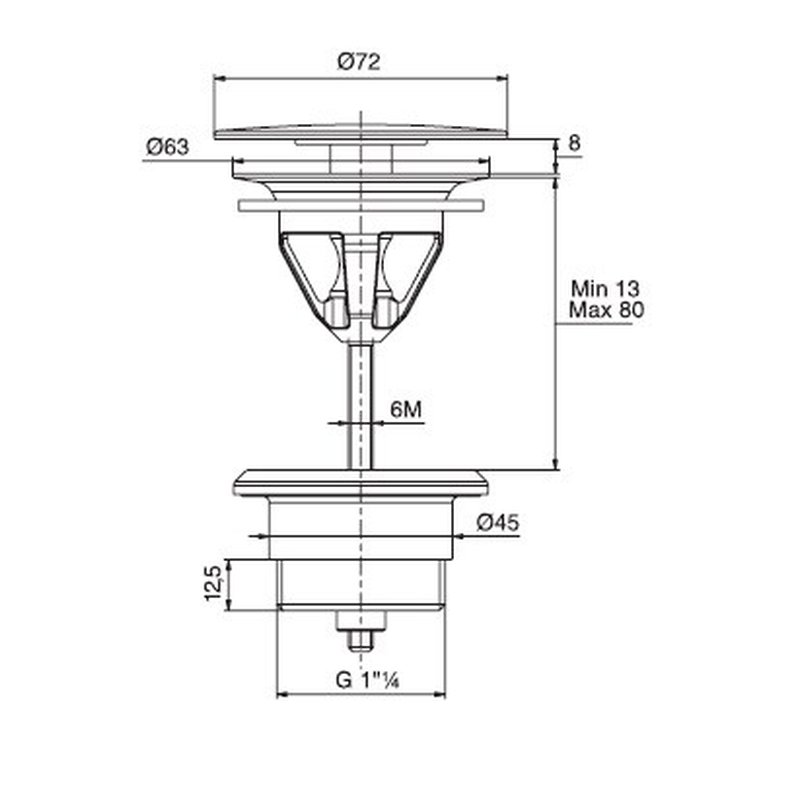 Донный клапан, Fima Carlo Frattini, Complementi Bagno, 1 1/4", цвет крышки-хром