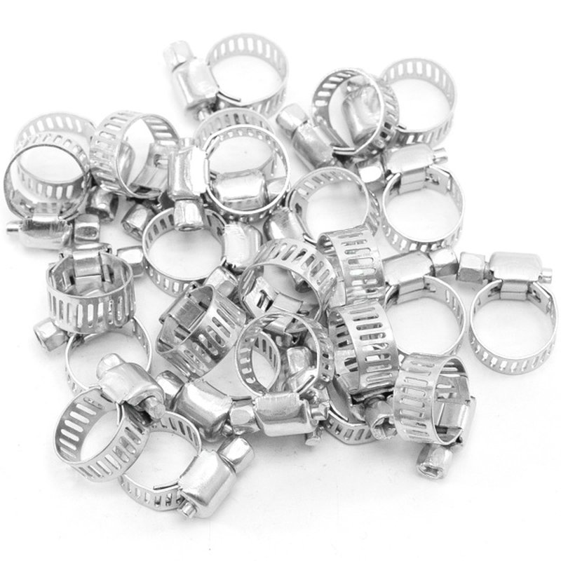 Хомуты червячные просечные, оцинкованные, 25 шт./уп., 8мм-12мм Ekotools 3202208