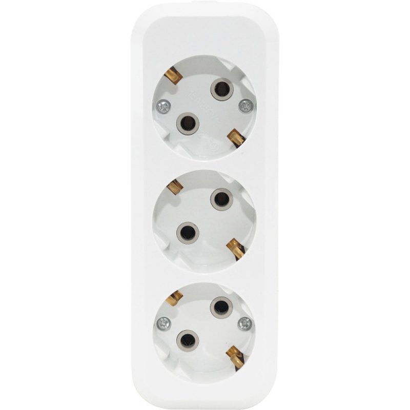 Колодка для удлинителя с 3 евророзетками (с/з) Jilion 9533964