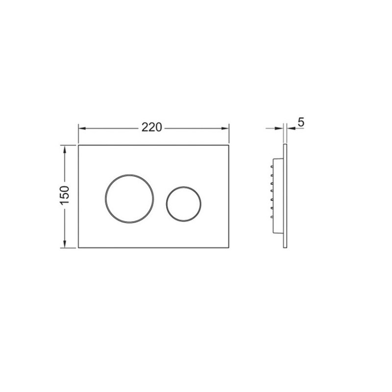 Клавиша смыва, TECE, TECEloop 2.0, для унитаза, шгв 220*5*150, цвет-черный матовый