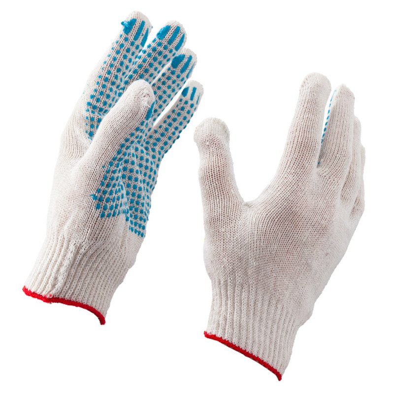 Перчатки рабочие х/б ПВХ точка Эконом Россия 7002225