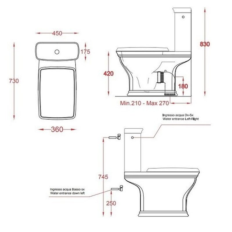 Сливной бачок, , Civitas, цвет-черный Artceram CIC009 03 00