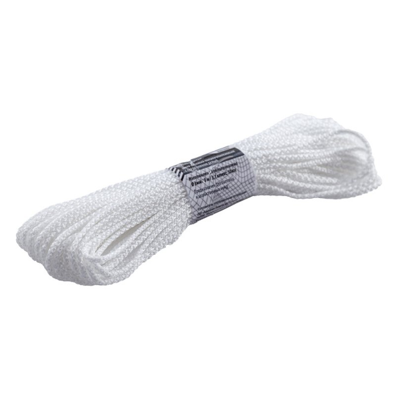 Шнур вязаный полипропиленовый с сердечником белый Ф3 мм (20м) 3,1 ктекс; 50 кгс Политех Инструмент Инструмент 8001023