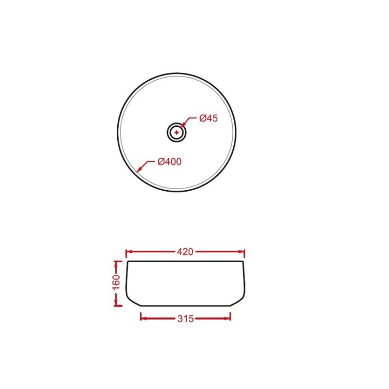 Раковина, Artceram Cognac шгв 420*420*160 отверстия для смесителя-отсутствуют цвет-белый глянцевый COL0010100