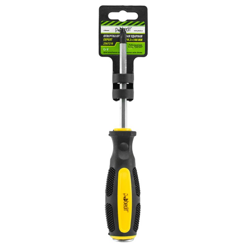 Отвертка крест. ударная Expert,Cr-V,PH 2 × 100 мм. Pobedit 2567210