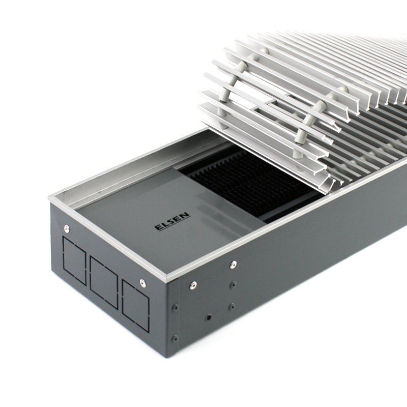 Конвектор, EKQ, 240*110*800, плавное, роликовая решётка, алюминий, натуральный, рамка-алюминий, 964 Вт