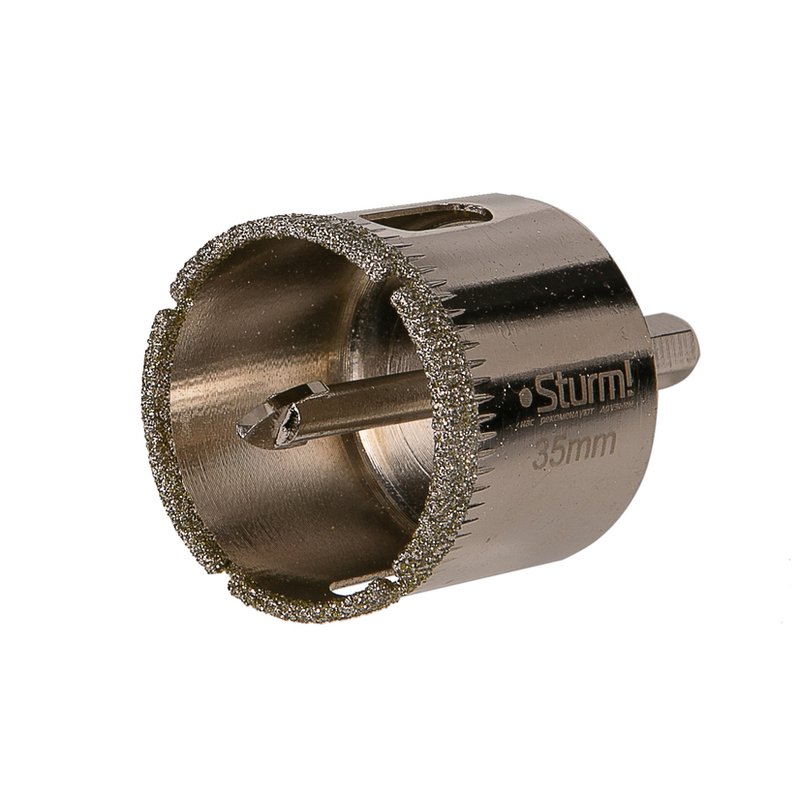 Коронка алмазн. по керам. плитке и стеклу 35х55 мм с центрир. сверл. Sturm 1055-09-3555