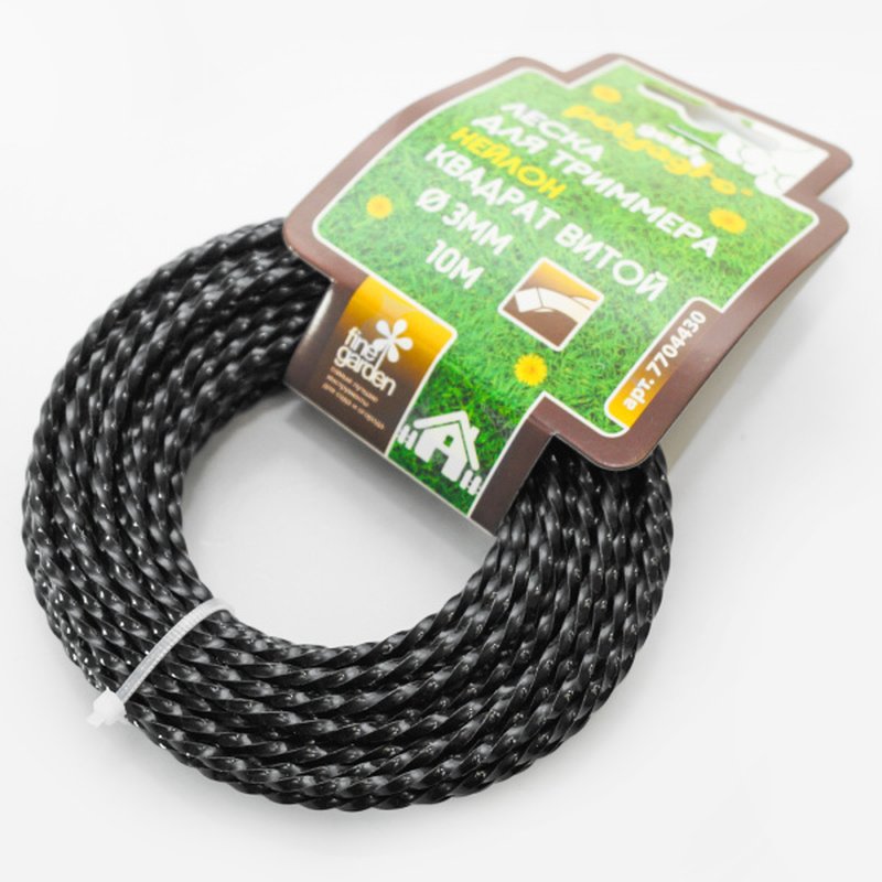 Леска для триммера Gold  "квадрат витая" 3,0мм*10м Polyagro 7704430