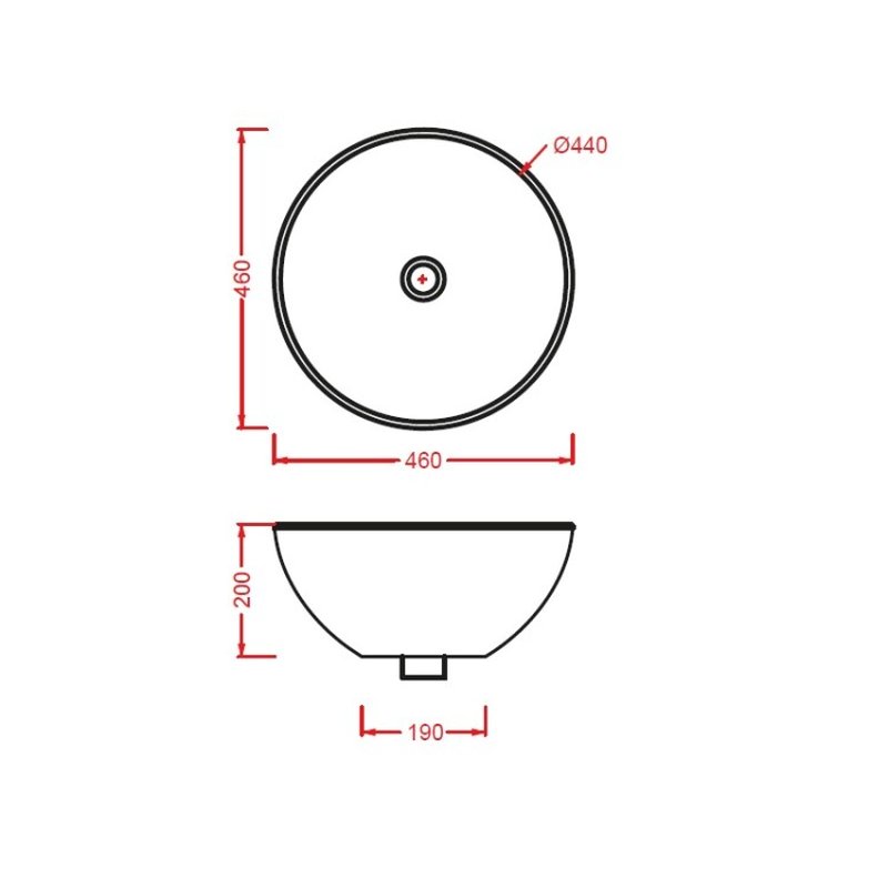 Раковина, Artceram, La Ciotola, шгв 460*460*200, отверстия для смесителя-отсутствуют, цвет-белый глянцевый