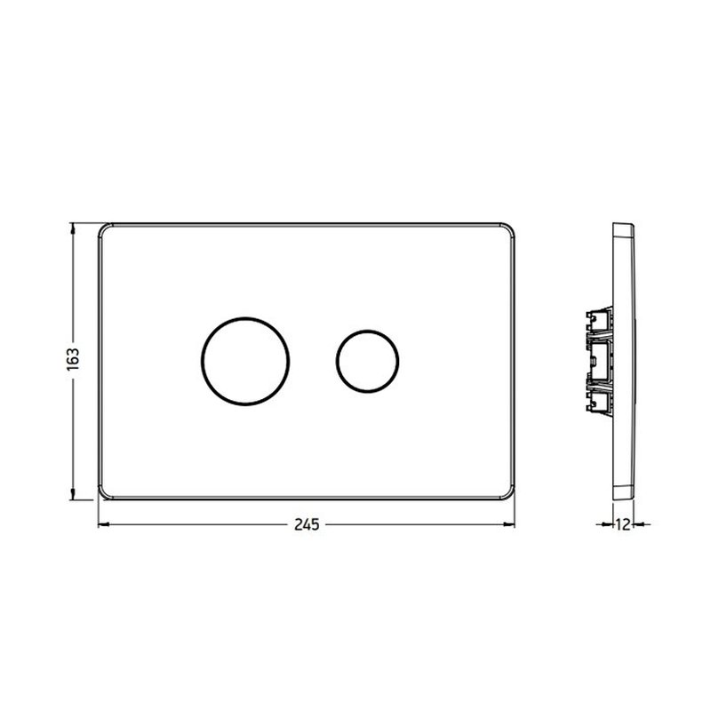 Клавиша смыва, , File, для унитаза, шгв 245*12*163, цвет-черный матовый Artceram 703.000.17