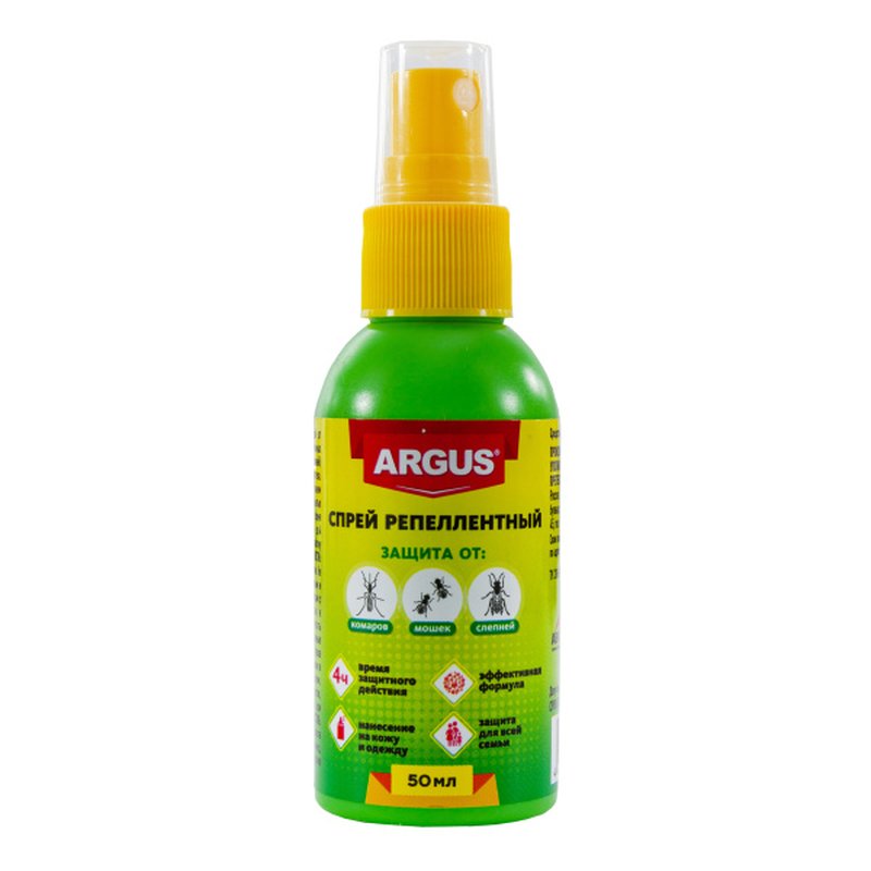 Лосьон-спрей от комаров 50мл. ARGUS Россия 9070022